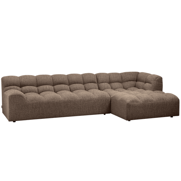ALLURE CHAISE LONGUE RECHTS GEWEVEN STOF DONKERBRUIN MELANGE