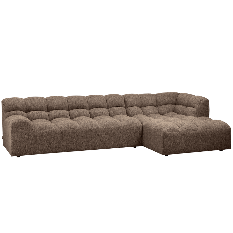 ALLURE CHAISE LONGUE RECHTS GEWEVEN STOF DONKERBRUIN MELANGE