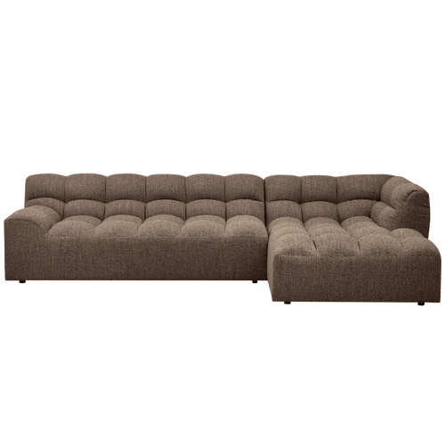 ALLURE CHAISE LONGUE RECHTS GEWEVEN STOF DONKERBRUIN MELANGE