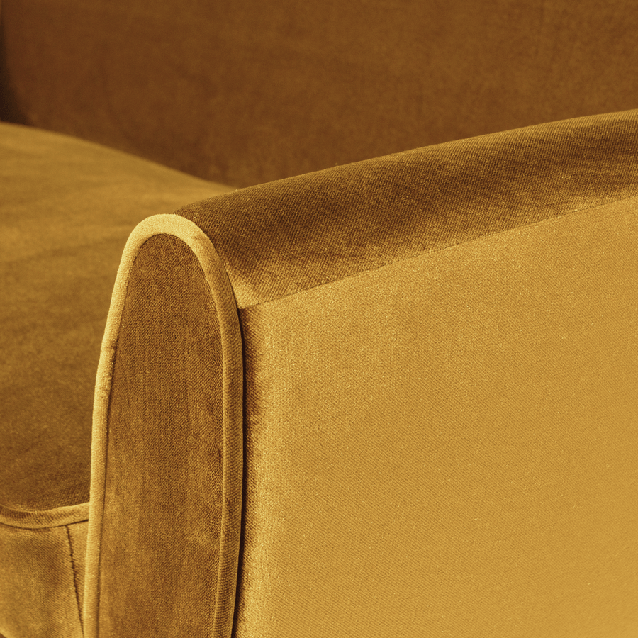 ROCCO BANK 187 CM VELVET OKERGEEL