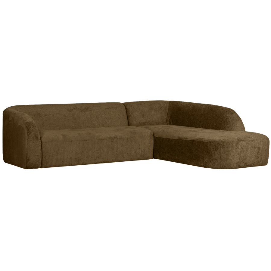 SLOPING HOEKBANK RECHTS STRUCTURE VELVET BRASS