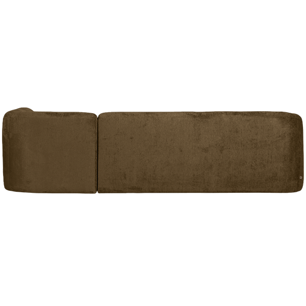 SLOPING HOEKBANK RECHTS STRUCTURE VELVET BRASS
