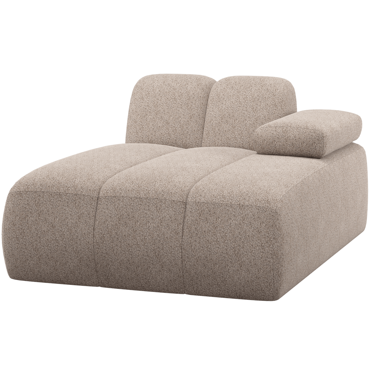 MOJO CHAISE LONGUE ELEMENT RECHTS WOLLIG DONKERZAND