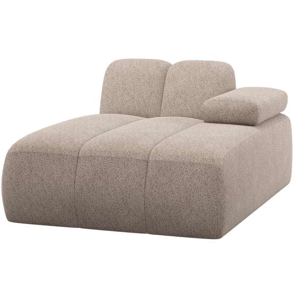 MOJO CHAISE LONGUE ELEMENT RECHTS WOLLIG DONKERZAND