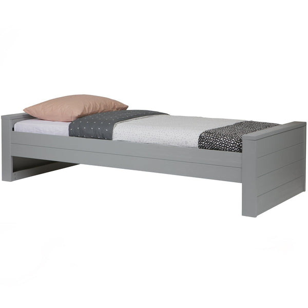 DENNIS BED 90X200 CM GRENEN GEBORSTELD BETONGRIJS [fsc]