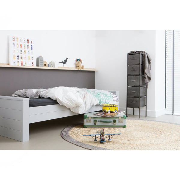 DENNIS BED 90X200 CM GRENEN GEBORSTELD BETONGRIJS [fsc]