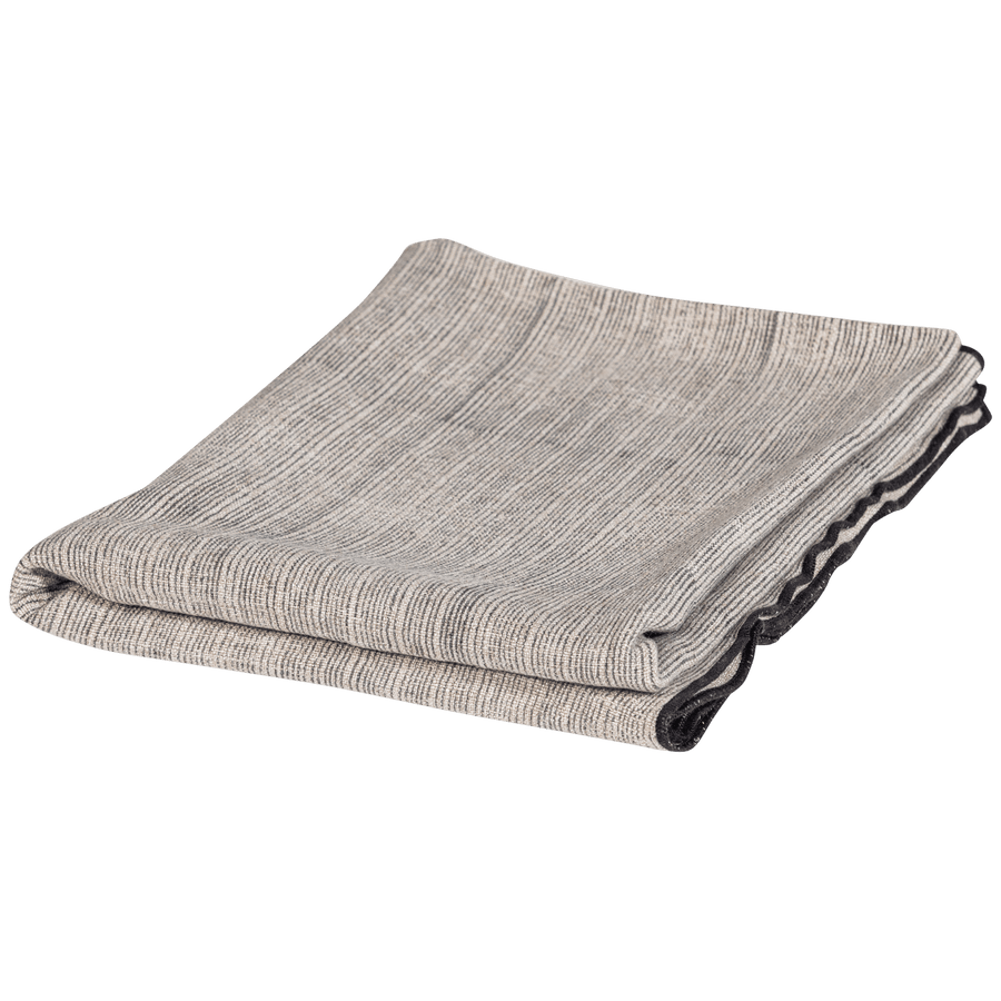 UNIQUE PLAID MET STREEP ZWART/WIT 130X170 CM