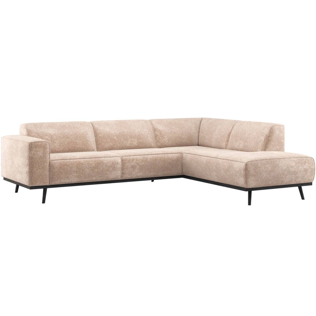 STATEMENT HOEKBANK RECHTS CHENILLE VELVET NATUREL