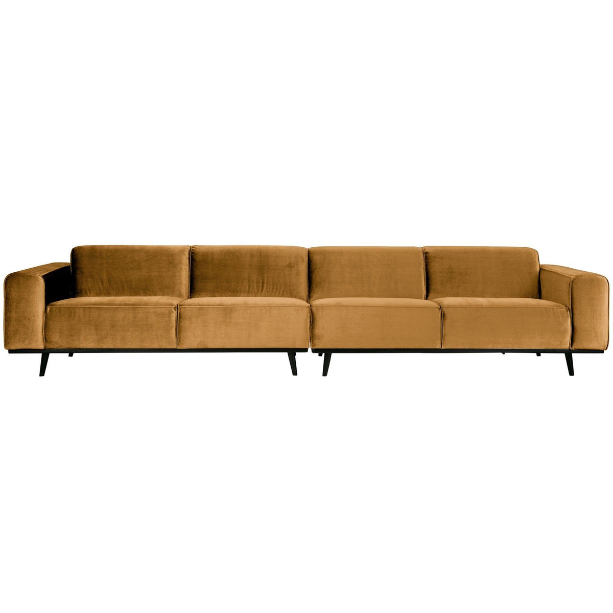 STATEMENT XL 4-ZITS BANK 372 CM VELVET HONINGGEEL