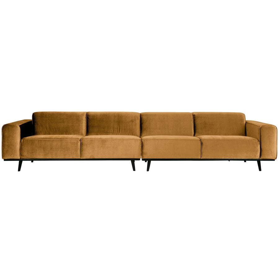 STATEMENT XL 4-ZITS BANK 372 CM VELVET HONINGGEEL