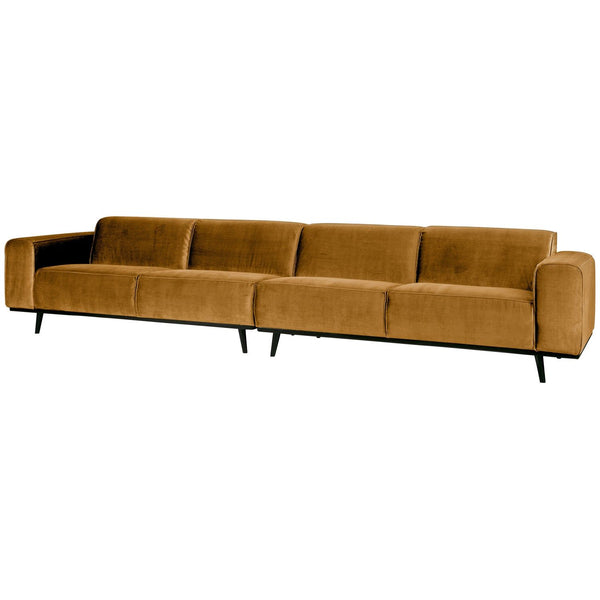 STATEMENT XL 4-ZITS BANK 372 CM VELVET HONINGGEEL