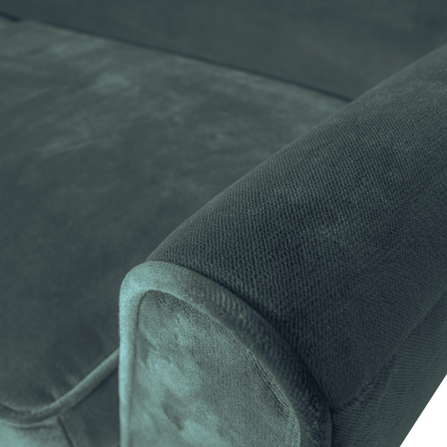 ROCCO XL BANK 230 CM VELVET GROENBLAUW