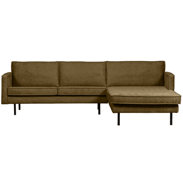 RODEO CHAISE LONGUE BANK RECHTS STRUCTURE VELVET BRASS