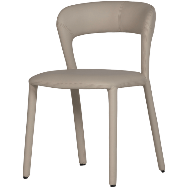 NOBLE EETKAMERSTOEL LEERLOOK BEIGE