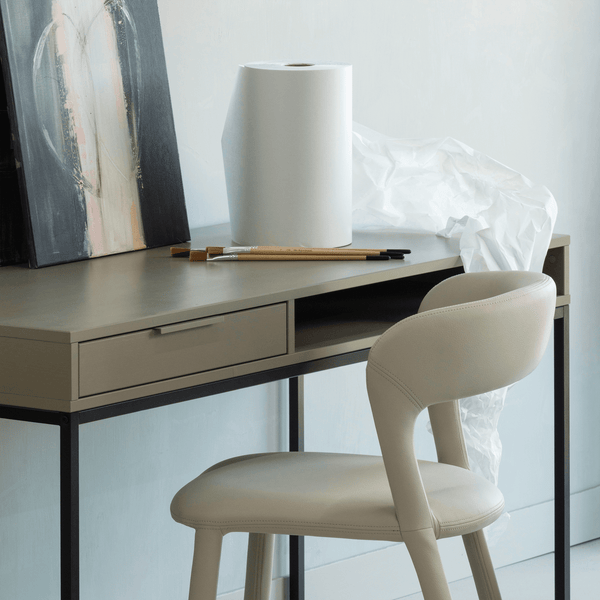 NOBLE EETKAMERSTOEL LEERLOOK BEIGE