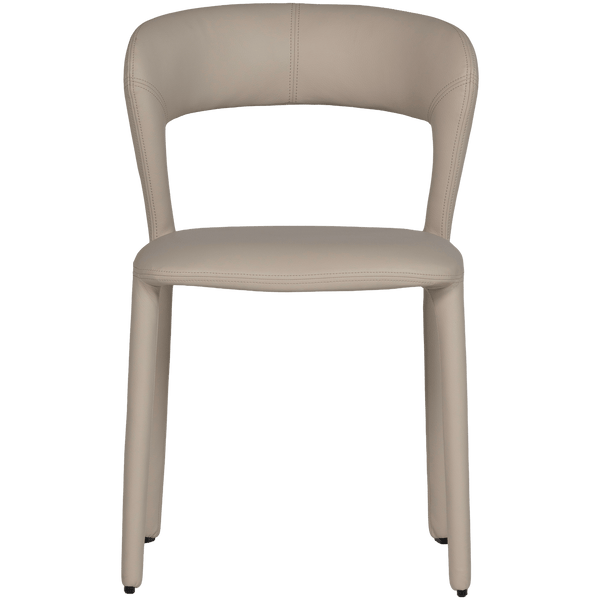 NOBLE EETKAMERSTOEL LEERLOOK BEIGE