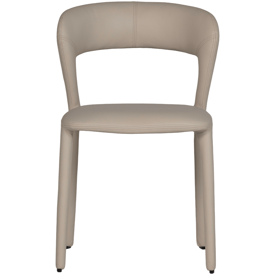 NOBLE EETKAMERSTOEL LEERLOOK BEIGE