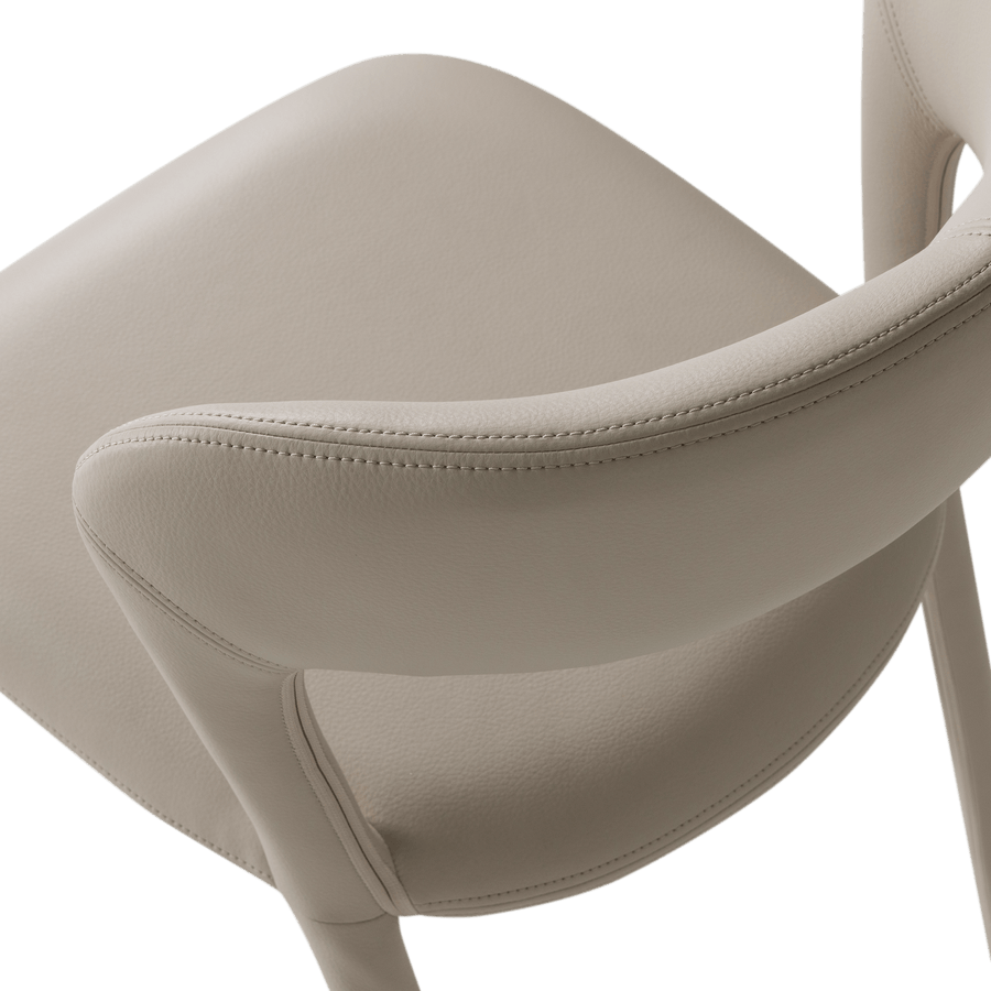 NOBLE EETKAMERSTOEL LEERLOOK BEIGE