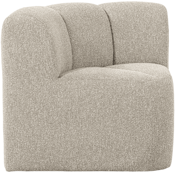 MOJO EETBANK HOEK MET RUGLEUNING BOUCLE BEIGE MELANGE