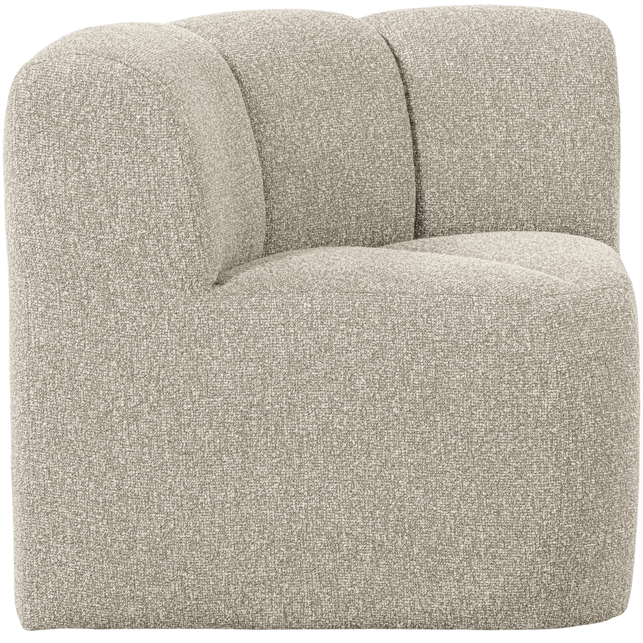 MOJO EETBANK HOEK MET RUGLEUNING BOUCLE BEIGE MELANGE
