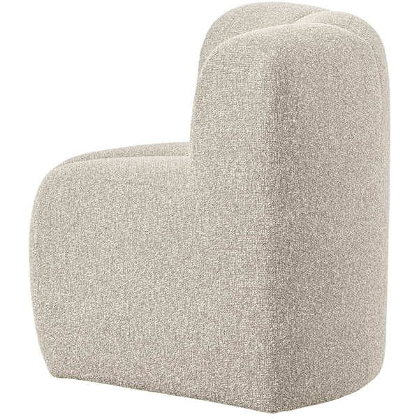 MOJO EETBANK HOEK MET RUGLEUNING BOUCLE BEIGE MELANGE