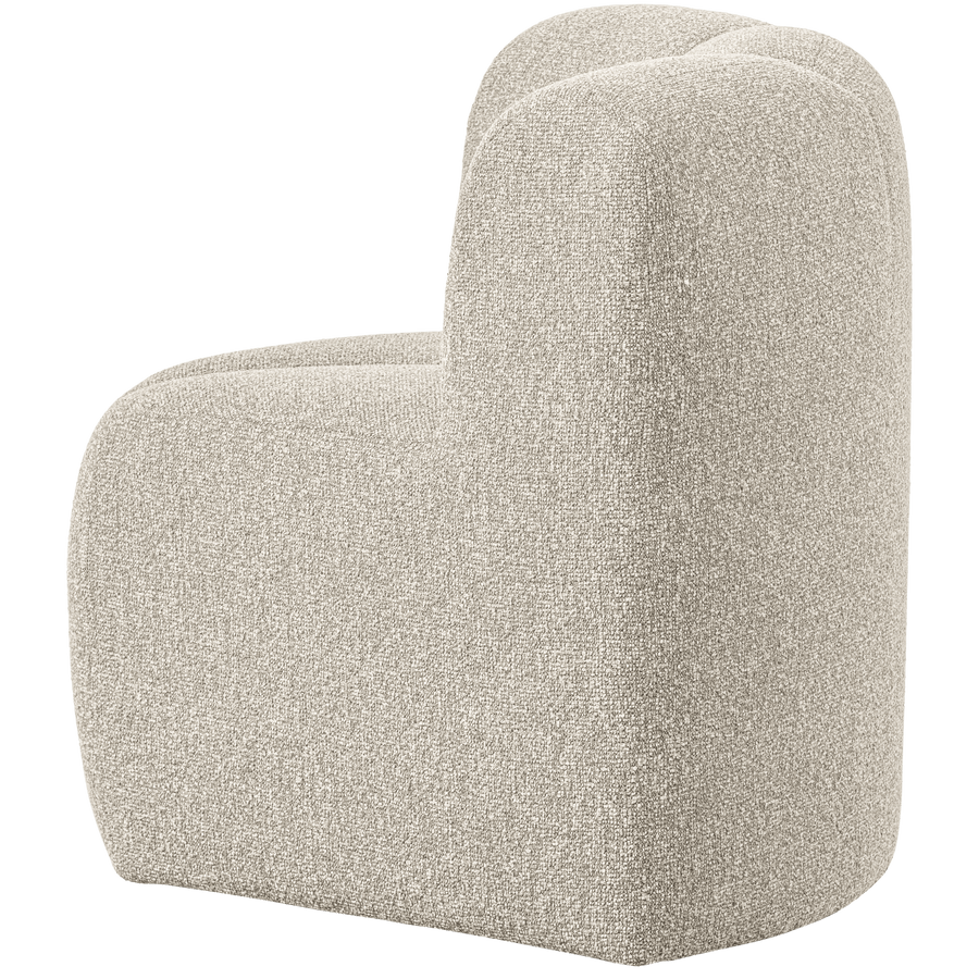 MOJO EETBANK HOEK MET RUGLEUNING BOUCLE BEIGE MELANGE