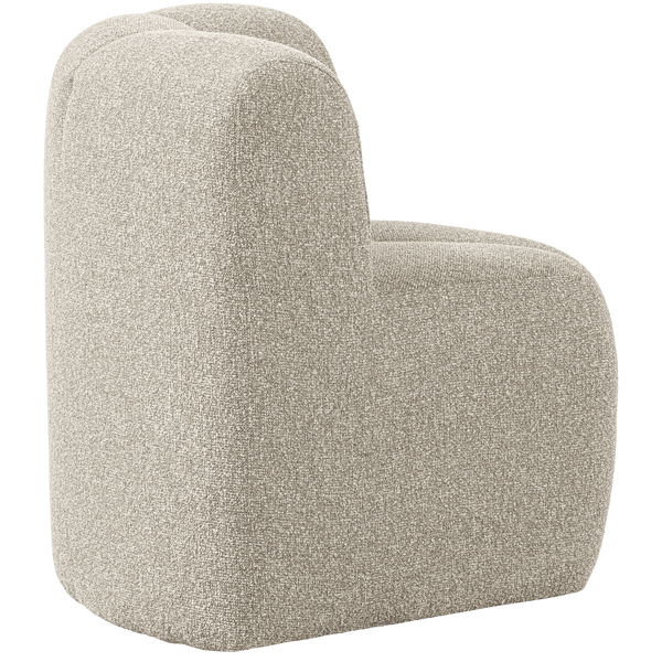 MOJO EETBANK HOEK MET RUGLEUNING BOUCLE BEIGE MELANGE