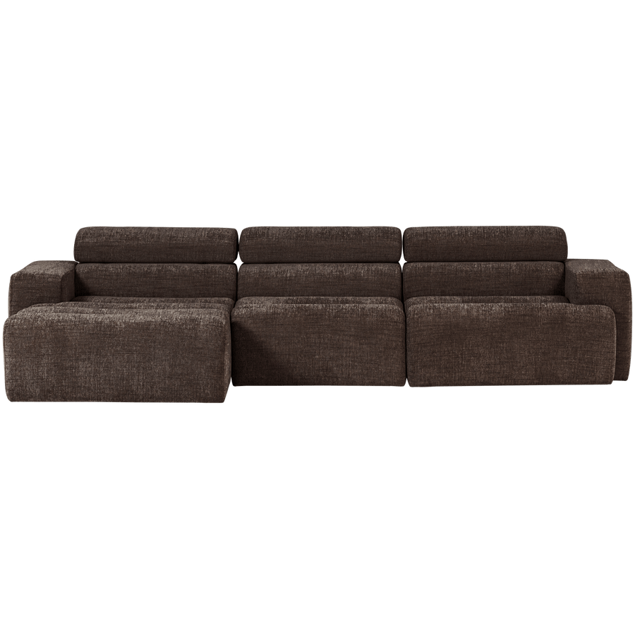 NOVI CHAISE LONGUE BANK LINKS DONKERBRUIN MELANGE