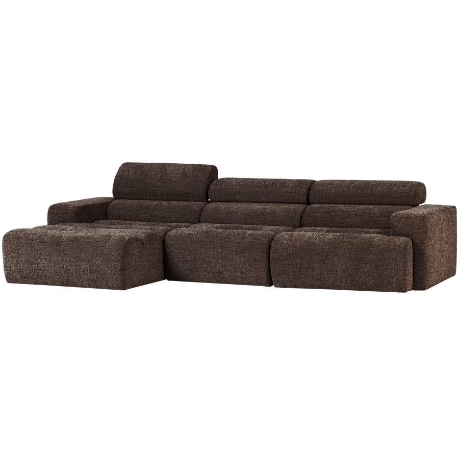 NOVI CHAISE LONGUE BANK LINKS DONKERBRUIN MELANGE