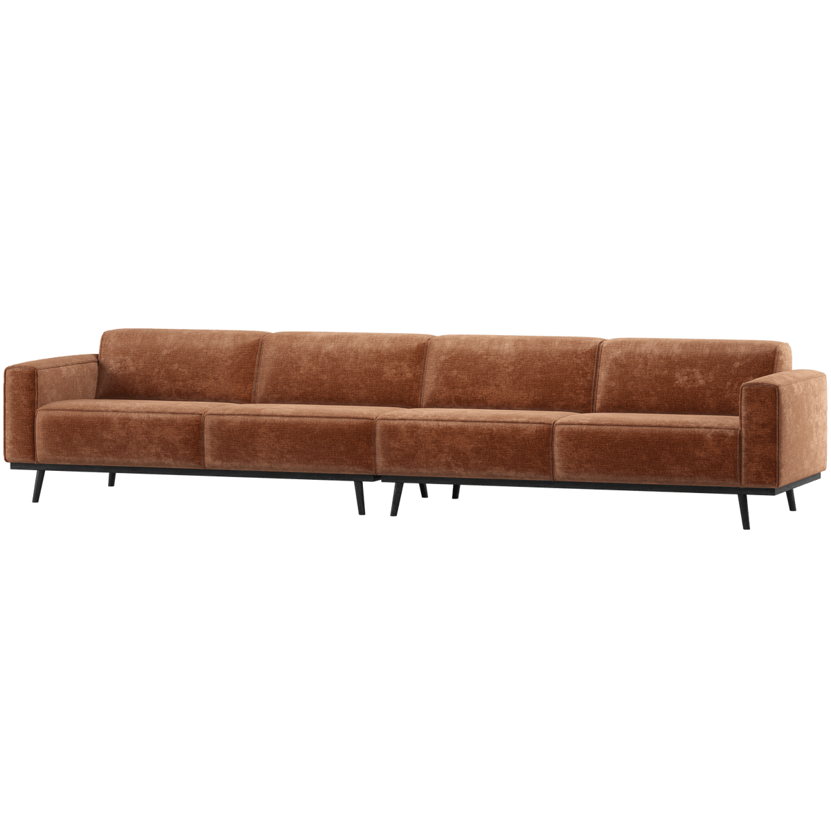 STATEMENT XL 4-ZITS BANK 372 CM CHENILLE VELVET TERRA