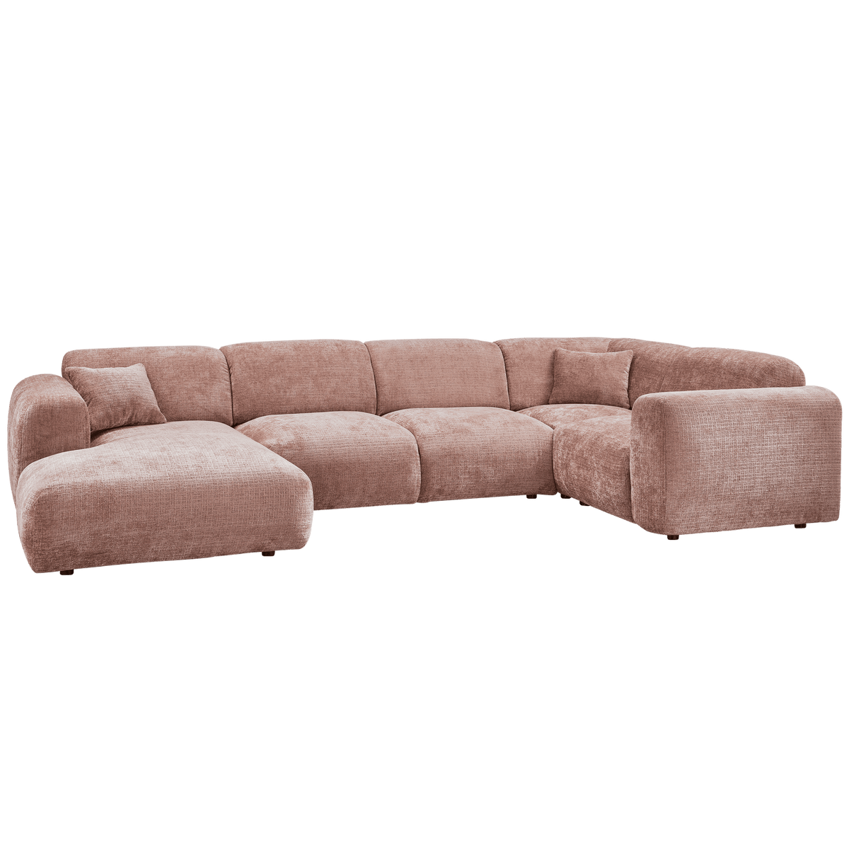 CLOUD HOEKBANK RECHTS GEWEVEN CHENILLE TAUPE/ROZE