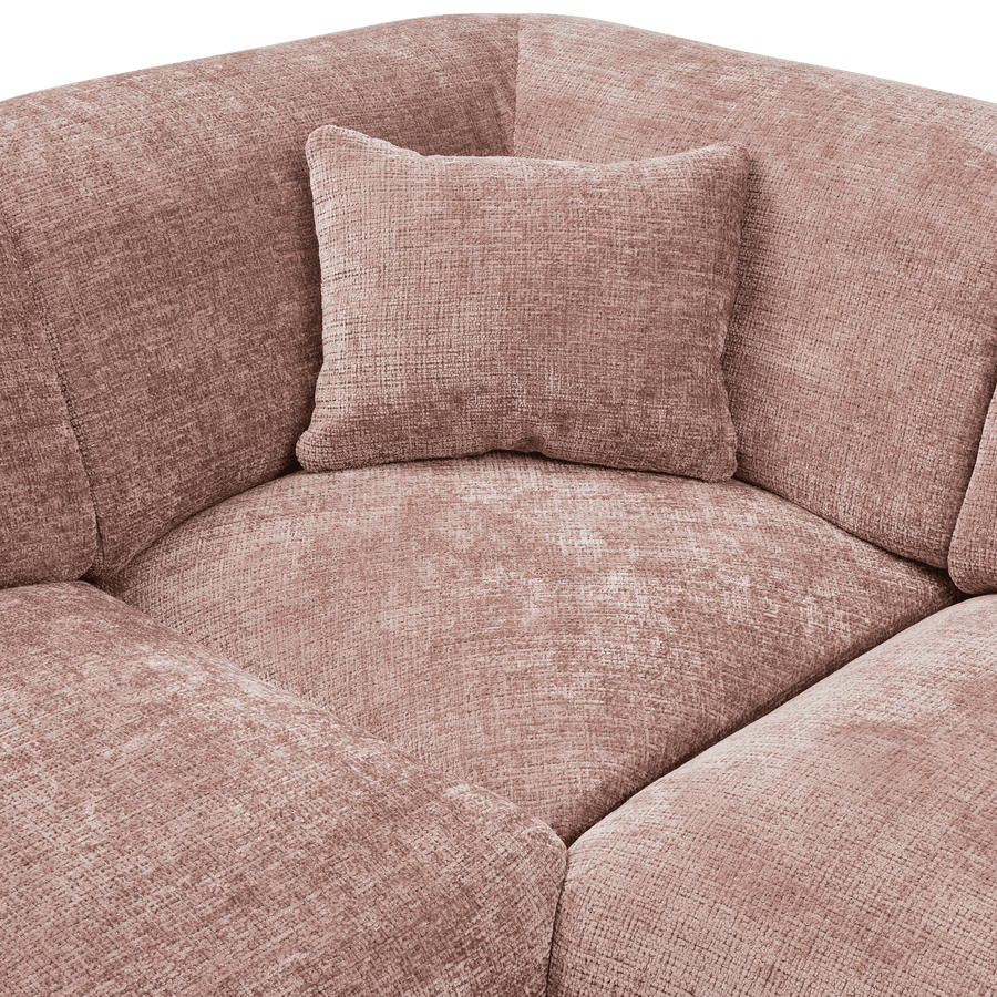 CLOUD HOEKBANK RECHTS GEWEVEN CHENILLE TAUPE/ROZE