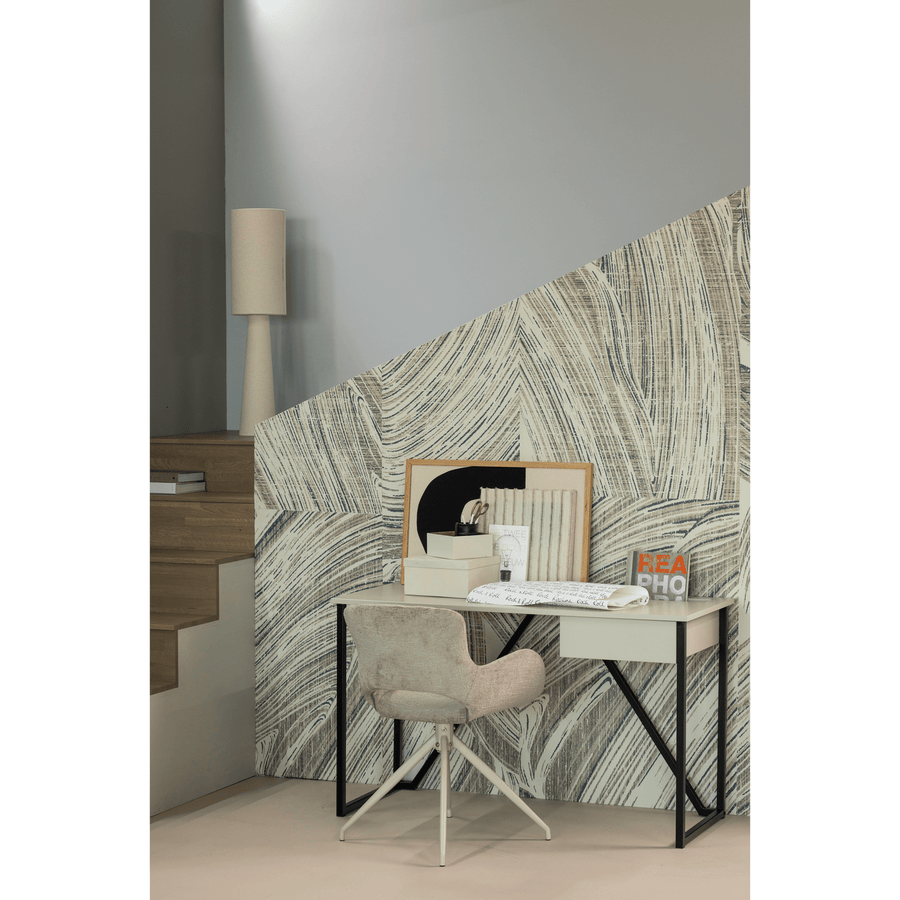 ELIVA EETKAMERSTOEL STRUCTURE VELVET ZAND - SET VAN 2