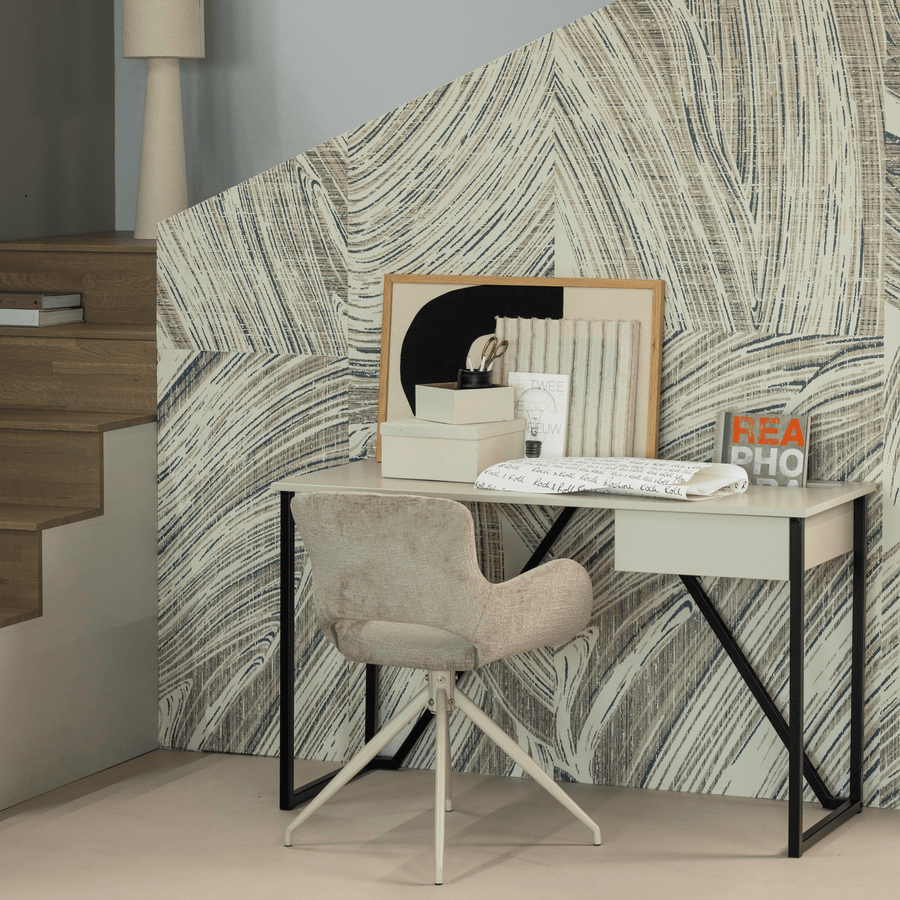 ELIVA EETKAMERSTOEL STRUCTURE VELVET ZAND - SET VAN 2