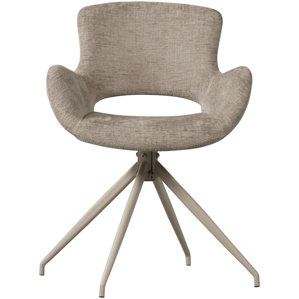ELIVA EETKAMERSTOEL STRUCTURE VELVET ZAND - SET VAN 2