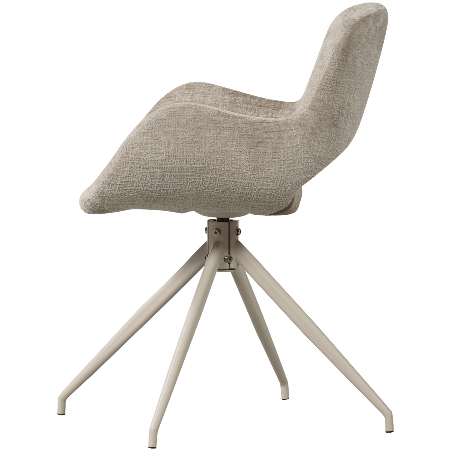ELIVA EETKAMERSTOEL STRUCTURE VELVET ZAND - SET VAN 2