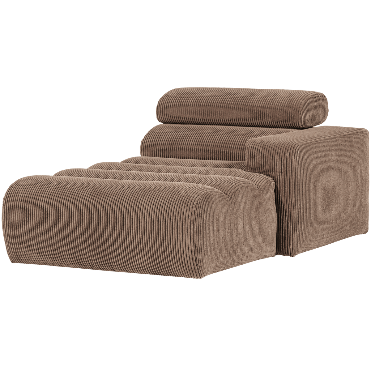 NOVI CHAISE LONGUE ELEMENT ARM RECHTS RIBSTOF TAUPE