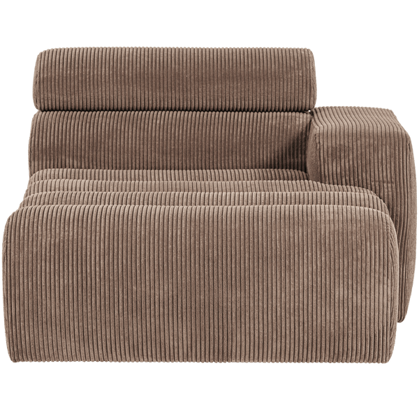 NOVI CHAISE LONGUE ELEMENT ARM RECHTS RIBSTOF TAUPE