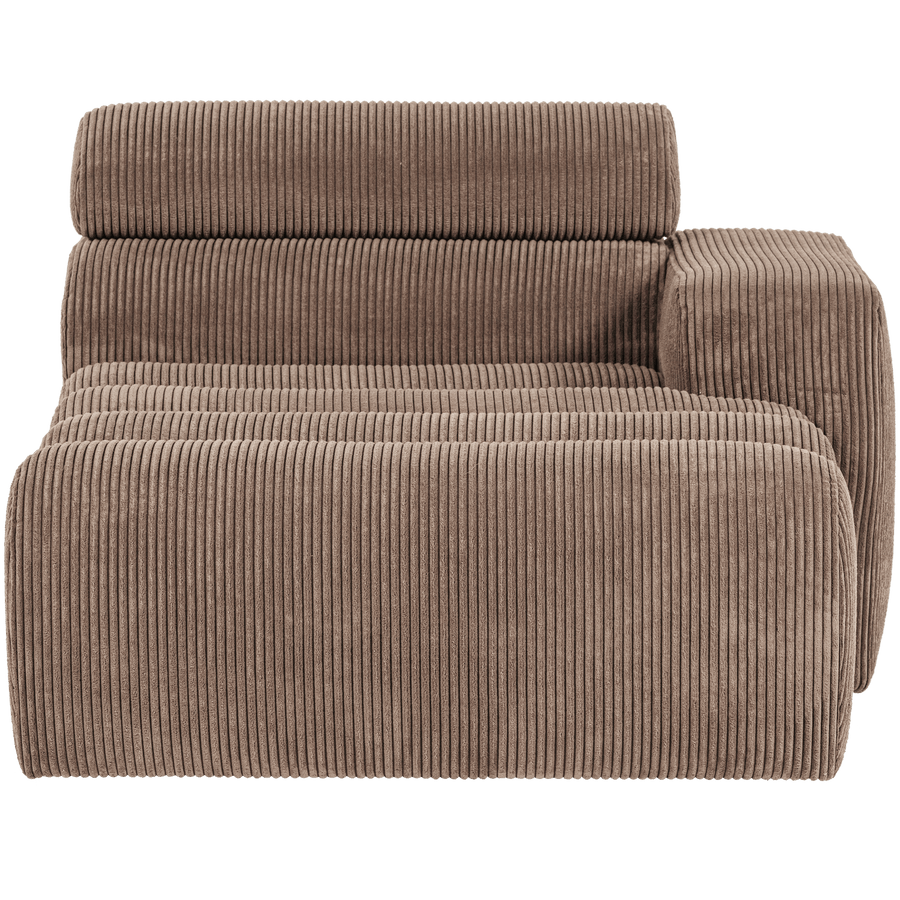 NOVI CHAISE LONGUE ELEMENT ARM RECHTS RIBSTOF TAUPE