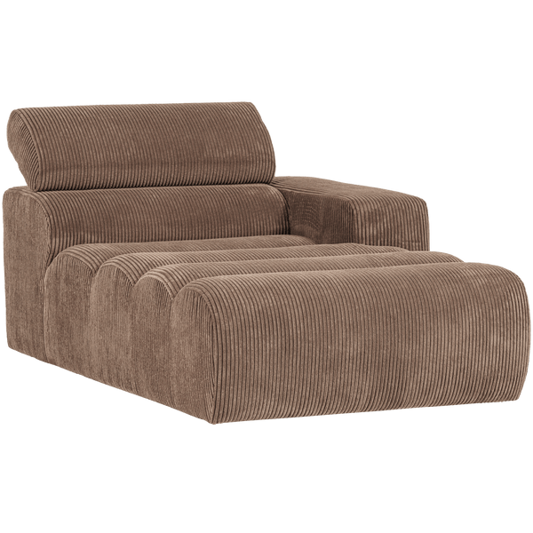 NOVI CHAISE LONGUE ELEMENT ARM RECHTS RIBSTOF TAUPE