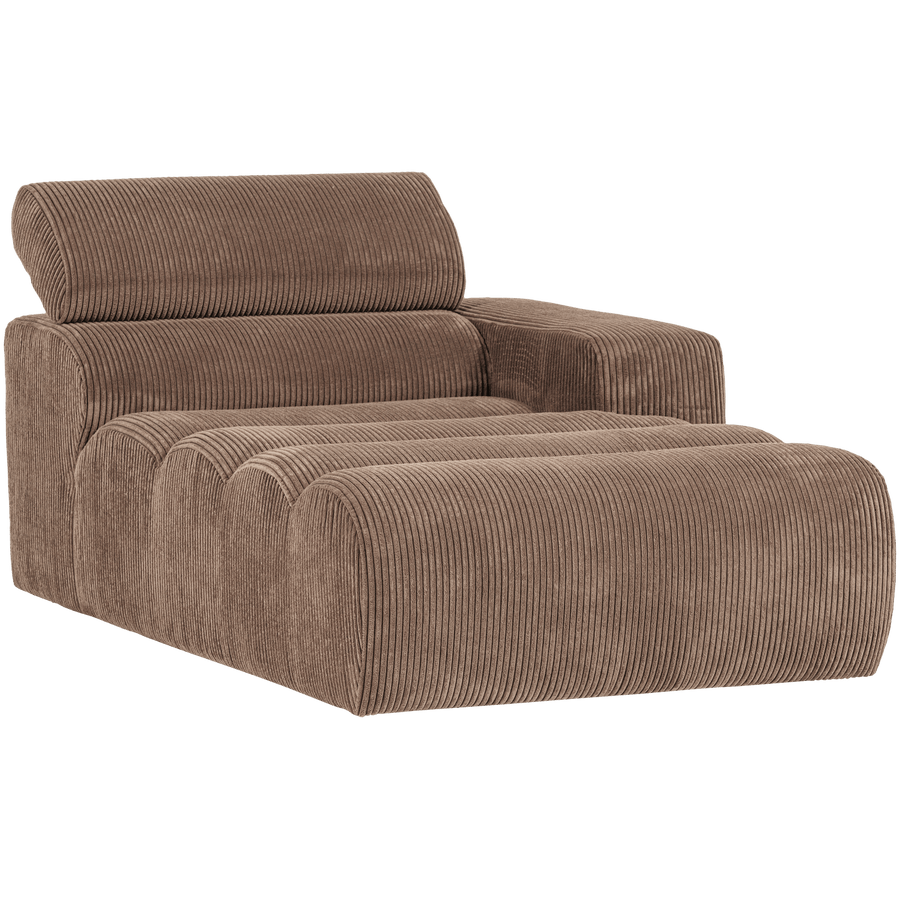NOVI CHAISE LONGUE ELEMENT ARM RECHTS RIBSTOF TAUPE