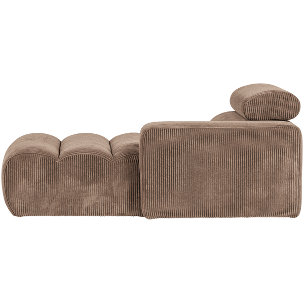 NOVI CHAISE LONGUE ELEMENT ARM RECHTS RIBSTOF TAUPE