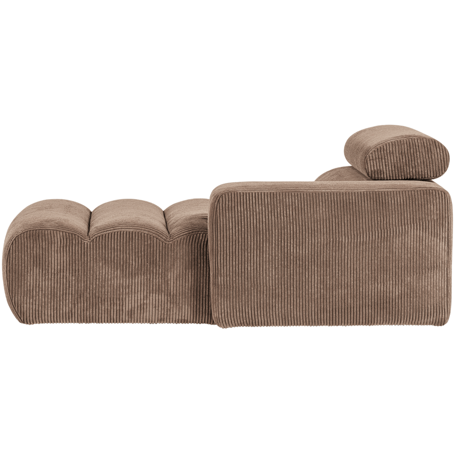 NOVI CHAISE LONGUE ELEMENT ARM RECHTS RIBSTOF TAUPE