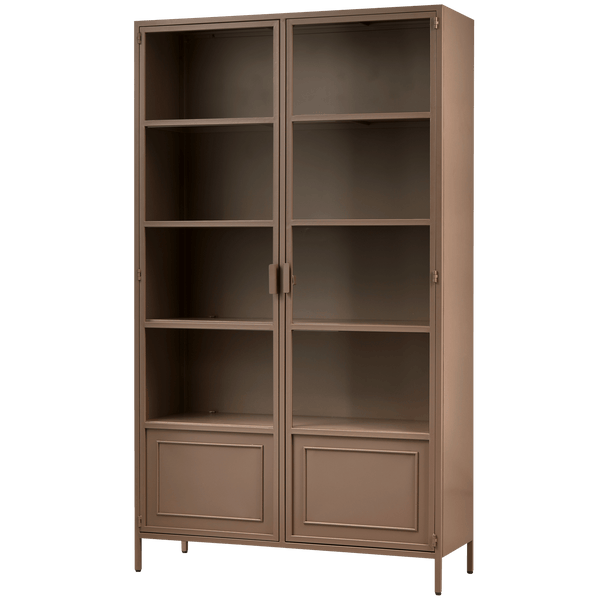 RONJA VITRINEKAST XL METAAL MILITARY BROWN