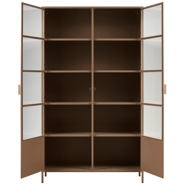 RONJA VITRINEKAST XL METAAL MILITARY BROWN