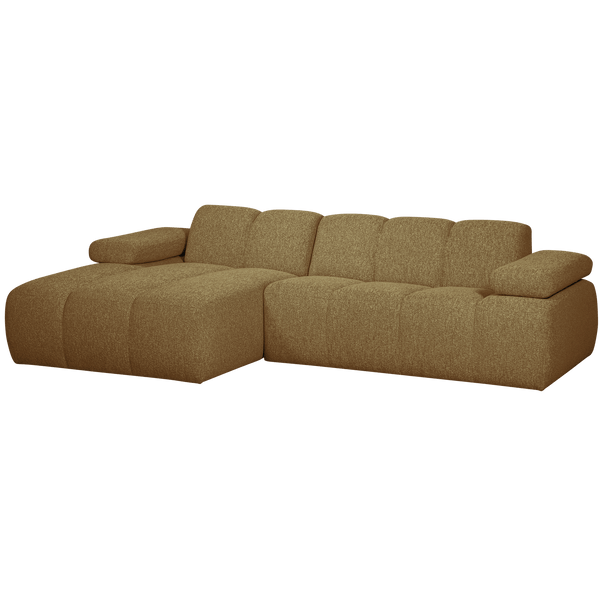 MOJO CHAISE LONGUE BANK LINKS BOUCLE GEEL/BRUIN MELANGE