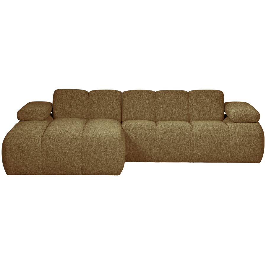 MOJO CHAISE LONGUE BANK LINKS BOUCLE GEEL/BRUIN MELANGE