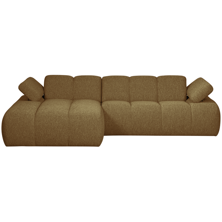 MOJO CHAISE LONGUE BANK LINKS BOUCLE GEEL/BRUIN MELANGE
