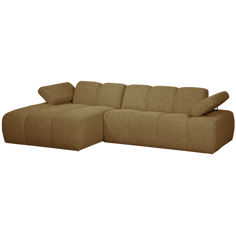 MOJO CHAISE LONGUE BANK LINKS BOUCLE GEEL/BRUIN MELANGE