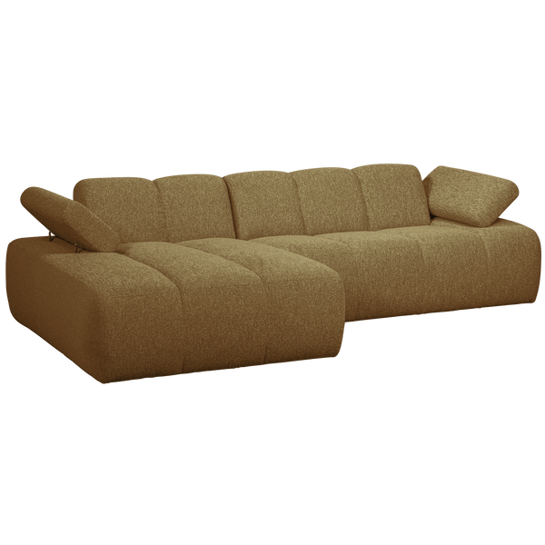 MOJO CHAISE LONGUE BANK LINKS BOUCLE GEEL/BRUIN MELANGE